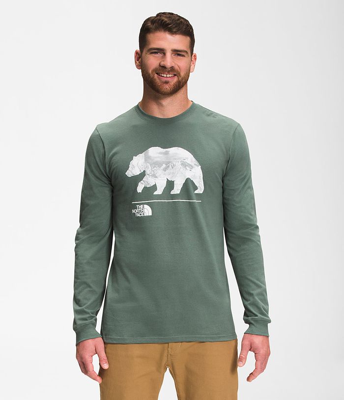 Camiseta The North Face Hombre Verde Bearscape Manga Larga 13706WAZE